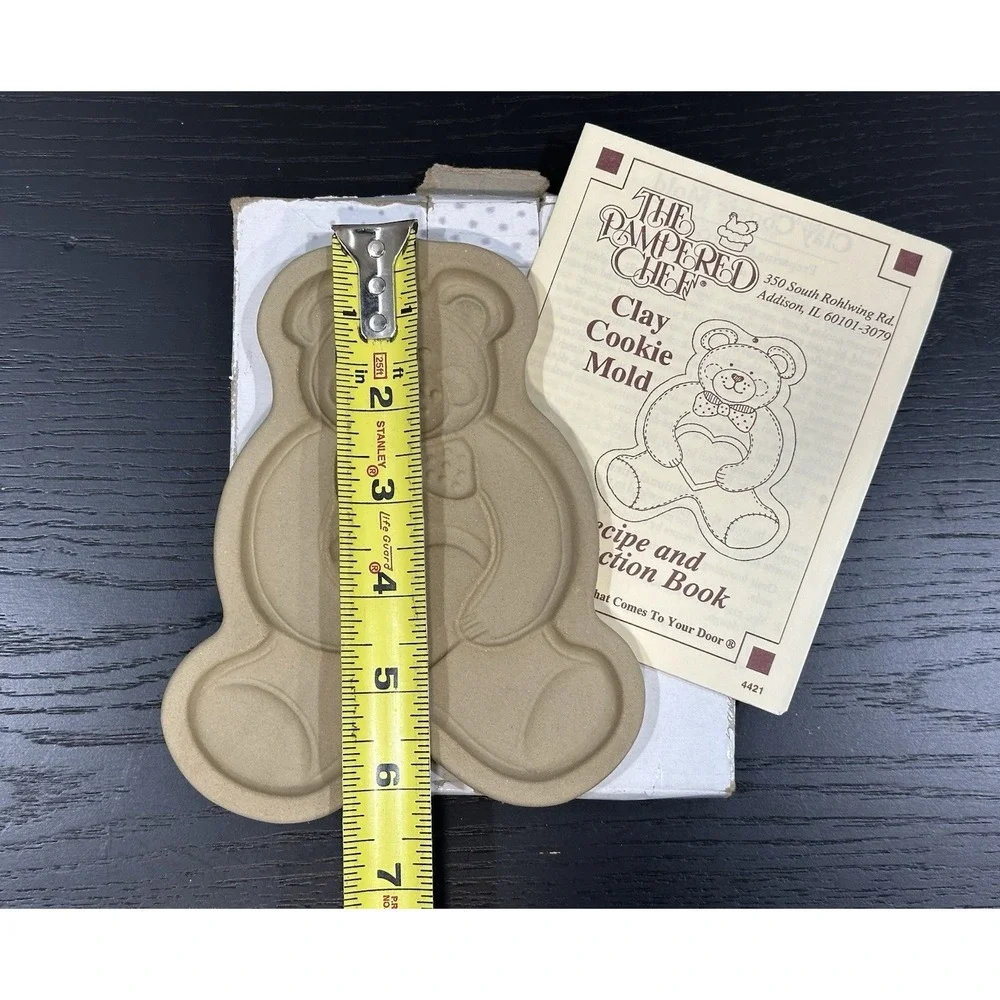 The Pampered Chef 1991‎ TEDDY BEAR Cookie Mold W/ Recipe Instruction Book NEW